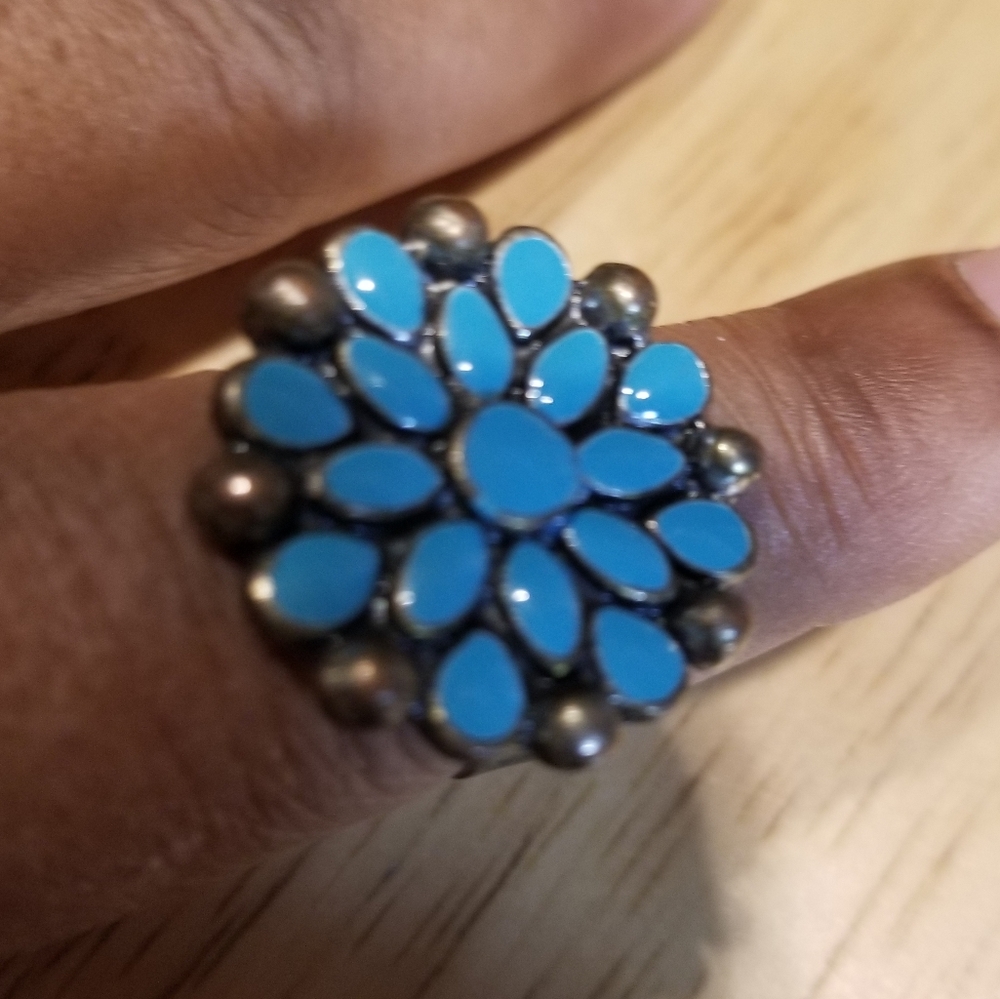 Cluster Turquoise Ring #2 - image 5